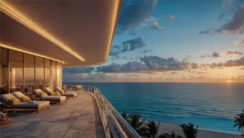 Penthouse Terrace with Ocean Sunset