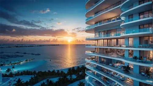 Luxury Beachfront Residences at Sunset