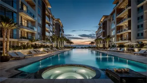 Nighttime Poolside Elegance in Florida