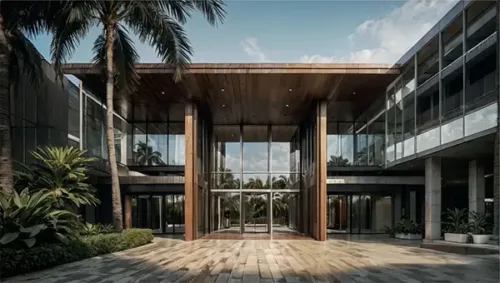 Modern condo entrance in Florida