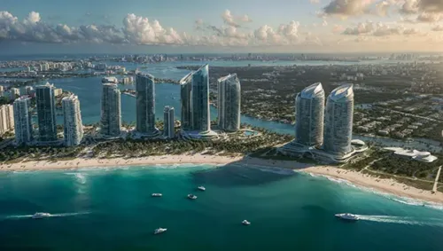 Futuristic Miami Beachfront Urban Paradise