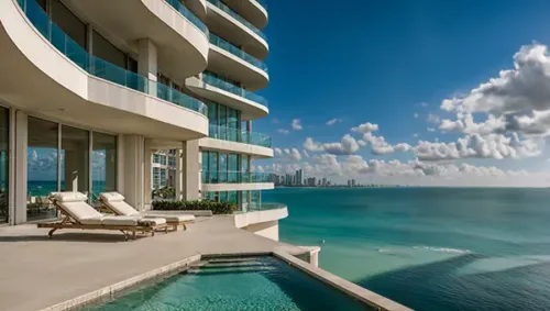 Oceanfront Condo with Miami Skyline View