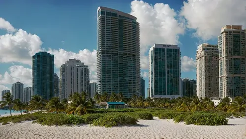 Skyscrapers and Sandy Shores in Florida