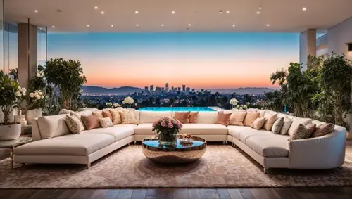 Elegant Terrace with Los Angeles Sunset