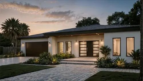 Modern Home with Sleek Entrance