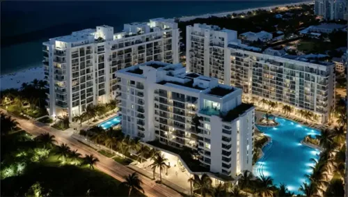 Luxury Beachfront Residences at Night