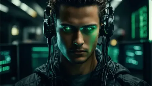 Green-Eyed Hacker in Digital Realm