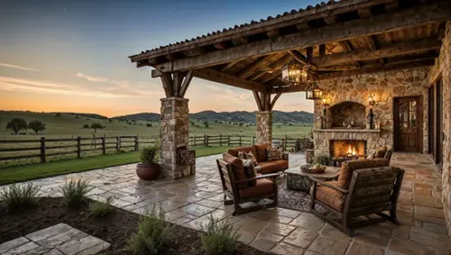 Texas Ranch Sunset Patio View