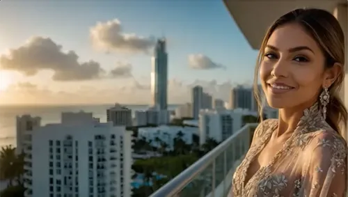 Joyful New Homeowner Overlooking Ocean