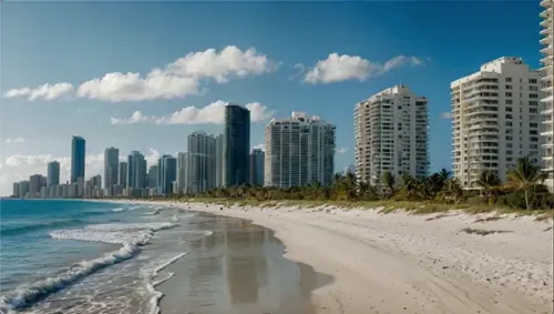 South Florida Beachfront with Skyscrapers