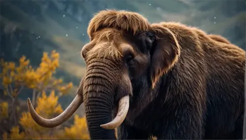 Majestic Mammoth in Prehistoric Landscape