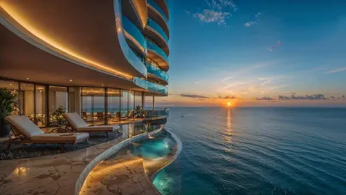 Luxury Terrace with Sunset Oceanview