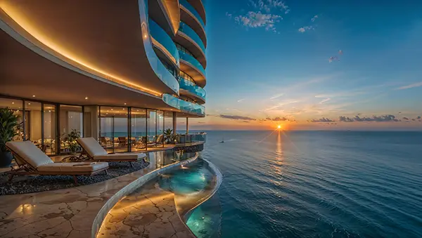 Luxury Terrace with Sunset Oceanview