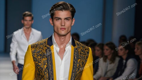 Gold and Black Jacket Adds Regal Flair to Runway