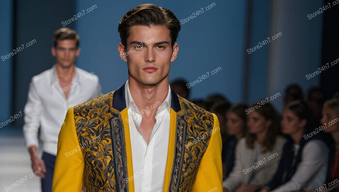 Gold and Black Jacket Adds Regal Flair to Runway