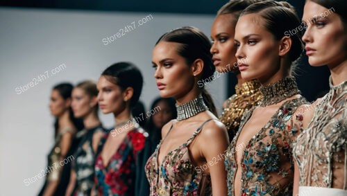 Lined in Confidence, Models Parade the Essence of Couture