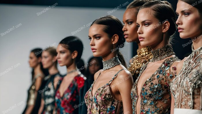 Lined in Confidence, Models Parade the Essence of Couture